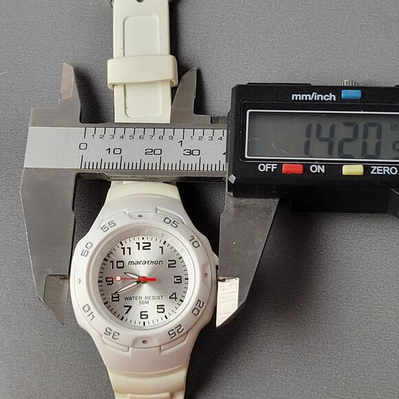 Marathon Quartz Watch White Case Silicone Band 50M Water Resistant 1.42" Dial - Picture 5 of 14